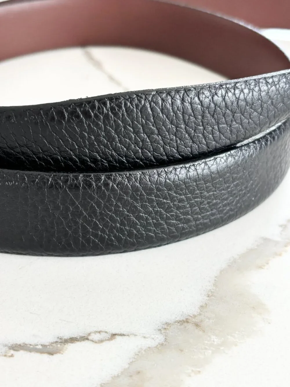 NEW TORINO European Tumbled Calfskin Leather Belt Black MENS 44